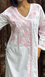 将图像加载到图库查看器中, Women's Lucknowi Handcrafted Cotton Chikankari Kurti - HONC0274388