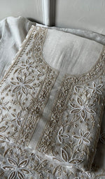 Load image into Gallery viewer, Women's Lakhnavi Handcrafted Mul Chanderi Unstitched Kurta And Dupatta Set - HONC0277054