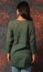 Load image into Gallery viewer, Women's Lakhnavi Handcrafted Cotton Chikankari Top - HONC0331500