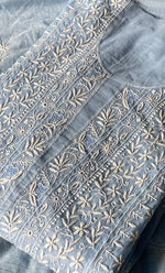 将图像加载到图库查看器中, Women's Lakhnavi Handcrafted Mul Chanderi Semi - Stitched Kurta And Dupatta Set- HONC0304466