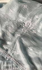 将图像加载到图库查看器中, Women's Lakhnavi Handcrafted Unstitched Mul Chanderi Kurta And Dupatta Set - HONC0329030