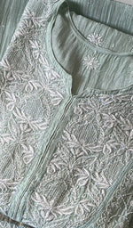 将图像加载到图库查看器中, Women's Lakhnavi Handcrafted Mul Chanderi Semi - Stitched Kurta And Dupatta Set - HONC0282244