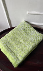 Load image into Gallery viewer, Women's Lakhnavi Handcrafted Cotton Chikankari Unstitched Kurti Fabric - HONC0298530