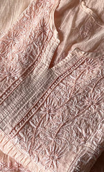 Load image into Gallery viewer, Women's Lakhnavi Handcrafted Mul Chanderi Semi - stitched Chikankari Full Suit Material - HONC0319557