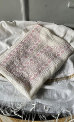 Load image into Gallery viewer, Women's Lakhnavi Handcrafted Mul Chanderi Unstitched Kurta And Dupatta Set- HONC0313320