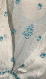 Load image into Gallery viewer, Saziya Women's Lakhnavi Handcrafted Mul Chanderi Semi - Stitched Kurta And Dupatta Set - HONC0249178