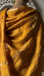 Load image into Gallery viewer, Women's Lakhnavi Handcrafted Tissue Chanderi Chikankari Saree - HONC0339781