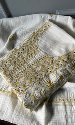 Load image into Gallery viewer, Women's Lakhnavi Handcrafted Maheshwari Mul Chanderi Kurta And Dupatta Set- HONC0278897