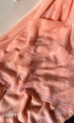 Load image into Gallery viewer, Women's Lakhnavi Handcrafted Viscose Georgette Chikankari Full Suit Material - HONC0299909