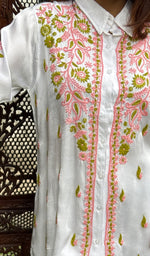 Load image into Gallery viewer, Women's Lakhnavi Handcrafted Modal Cotton Chikankari Top And Pant Set - HONC0244566