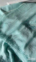 Load image into Gallery viewer, Titlee Women's Lakhnavi Handcrafted Mul Chanderi Unstitched Chikankari Full Suit Material - HONC0339577