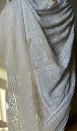 Load image into Gallery viewer, Women's Lakhnavi Handcrafted Pure Silk Georgette Chikankari Saree - HONC0270533