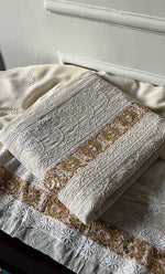 将图像加载到图库查看器中, Women's Lakhnavi Handcrafted Pure Silk Georgette Unstitched Chikankari Kurta And Dupatta Set- HONC0324215