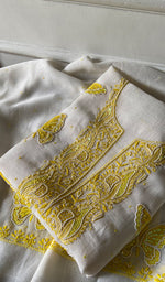 Load image into Gallery viewer, Titlee Women's Lakhnavi Handcrafted Mul Chanderi Unstitched Kurta And Dupatta Set - HONC0371202
