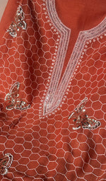 Load image into Gallery viewer, Haaniya Women's Lakhnavi Handcrafted Mul Chanderi Unstitched Kurta And Dupatta Set - HONC0260574