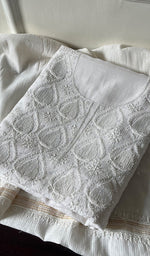 将图像加载到图库查看器中, Women's Lakhnavi Handcrafted Maheshwari Mul Chanderi Unstitched Kurta And Dupatta Set - HONC0288971