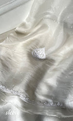 将图像加载到图库查看器中, Women's Lakhnavi Handcrafted Pure Organza Chikankari Unstitched Kurta And Dupatta Set- HONC0328885