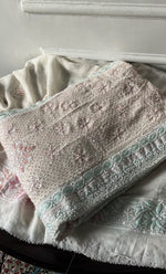 Load image into Gallery viewer, Women's Lakhnavi Handcrafted Pure Silk Georgette Chikankari Semi - stitched Anarkali And Dupatta Set- HONC0313669