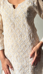 Load image into Gallery viewer, Women's Lakhnavi Handcrafted Cotton Chikankari Top - HONC0347034