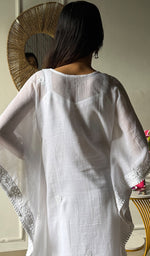 Load image into Gallery viewer, Women's Lucknowi Handcrafted Cotton Chikankari Kaftan - HONC0311105