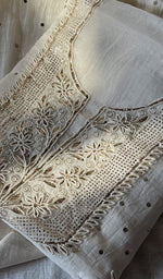 将图像加载到图库查看器中, Women's Lakhnavi Handcrafted Mul Chanderi Unstitched Kurta And Dupatta Set - HONC0295188