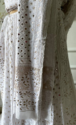 Load image into Gallery viewer, Women's Lakhnavi Handcrafted Bridal Viscose Georgette Chikankari Lehenga Set - HONC0265092