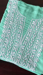 将图像加载到图库查看器中, Simran Women's Lakhnavi Handcrafted Modal Cotton Chikankari Unstitched Kurti Fabric - HONC02610066