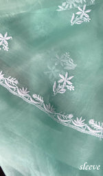 Load image into Gallery viewer, Kiara Women's Lakhnavi Handcrafted Pure Organza Chikankari Unstitched Kurta And Dupatta Set - HONC0225982