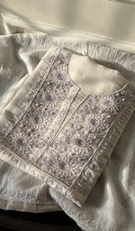 Load image into Gallery viewer, Irum Women's Lakhnavi Handcrafted Mul Chanderi Unstitched Kurta And Dupatta Set - HONC0297202