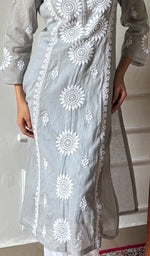 Load image into Gallery viewer, Women's Lakhnavi Handcrafted Kota Cotton Chikankari Kurti - HONC0360446