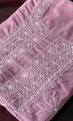 将图像加载到图库查看器中, Women's Lakhnavi Handcrafted Cotton Chikankari Unstitched Kurti Fabric - HONC0313490