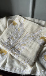 Load image into Gallery viewer, Women's Lakhnavi Handcrafted Mul Chanderi Unstitched Kurta And Dupatta Set - HONC0310889