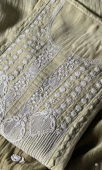 Load image into Gallery viewer, Women's Lakhnavi Handcrafted Mul Chanderi Semi - Stitched Kurta And Dupatta Set - HONC0308148