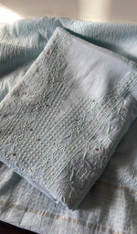 将图像加载到图库查看器中, Women's Lakhnavi Handcrafted Maheshwari Mul Chanderi Unstitched Kurta And Dupatta Set - HONC0268582