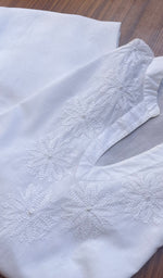 将图像加载到图库查看器中, Women's Lakhnavi Handcrafted Cotton Chikankari Kurti - NC265