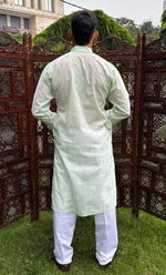 Load image into Gallery viewer, Men's Lucknowi Handcrafted Cotton Chikankari Kurta - HONC0315392