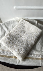 Load image into Gallery viewer, Jazba Women's Lakhnavi Handcrafted Mul Chanderi UnStitched Kurta And Dupatta Set - HONC0320806