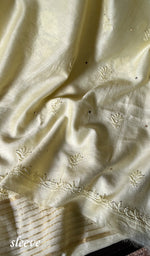将图像加载到图库查看器中, Women's Lakhnavi Handcrafted Mul Chanderi Chikankari Full Suit Material - HONC0282296