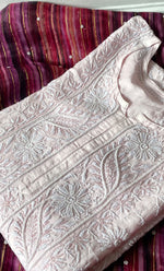 Load image into Gallery viewer, Women's Lakhnavi Handcrafted Chanderi Silk Semi - Stitched Kurta And Dupatta Set - HONC0312994