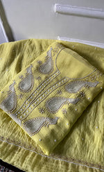 Load image into Gallery viewer, Mor Women's Lakhnavi Handcrafted Mul Chanderi Unstitched Chikankari Full Suit Material - HONC0330320