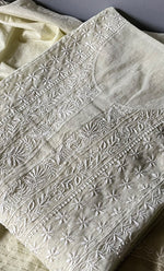 Load image into Gallery viewer, Women's Lakhnavi Handcrafted Mul Chanderi Semi - Stitched Anarkali And Dupatta Set - HONC0304459
