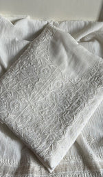 Load image into Gallery viewer, Women's Lakhnavi Handcrafted Maheshwari Mul Chanderi Unstitched Kurta And Dupatta Set - HONC0288973