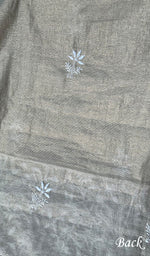 Load image into Gallery viewer, Women's Lakhnavi Handcrafted Tissue Chanderi Chikankari Unstitched Kurta And Dupatta Set- HONC0242483