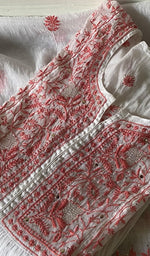 Load image into Gallery viewer, Haviya Women's Lakhnavi Handcrafted Mul Chanderi Semi - Stitchd Kurta And Dupatta Set - HONC0322121