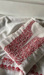 Load image into Gallery viewer, Madiha Women's Lakhnavi Handcrafted Mul Chanderi Unstitched Kurta And Dupatta Set - HONC0365666