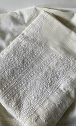Load image into Gallery viewer, Women's Lucknowi Handcrafted Kota Cotton Chikankari Unstitched Kurta And Dupatta Set - HONC0306630