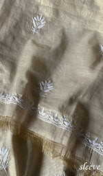 Load image into Gallery viewer, Women's Lucknowi Handcrafted Tissue Chanderi Chikankari Kurta And Dupatta Set - HONC0242482