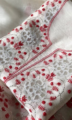 Load image into Gallery viewer, Women's Lakhnavi Handcrafted Pure Organza Chikankari Unstitched Kurta And Dupatta Set- HONC0320491