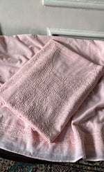 Load image into Gallery viewer, Women's Lakhnavi Handcrafted Unstitched Cotton Chikankari Kurta Dupatta Set - HONC0139077