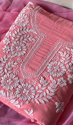 将图像加载到图库查看器中, Women's Lakhnavi Handcrafted Modal Cotton Chikankari Suit Material - HONC0275957